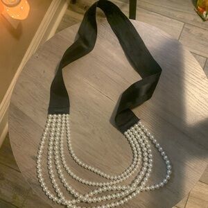 Pearl Multi-Strand Ribbon Necklace - Classic White